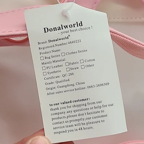 Donalworld white Pink bow backpack faux leather‎ NWT - Picture 10 of 17